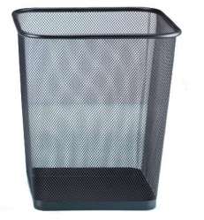 Office square metal wire mesh paper trash bin rubbish can