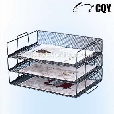 CQY 2005 Desktop Metal Mesh Letter Document Tray File Holder Stacking