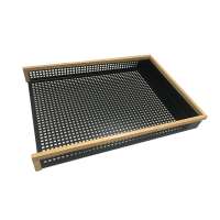 Hot Selling Simple metal mesh wood frame file tray